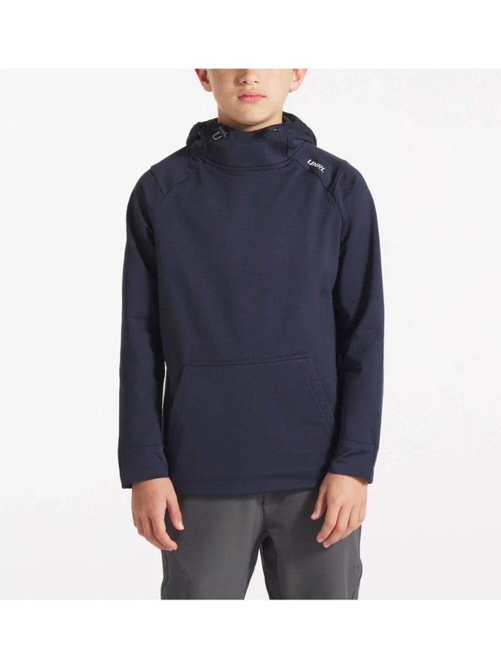UNRL Youth Size L Crossover Hoodie II Pullover Midweight Sweatshirt Navy - Picture 2 of 10